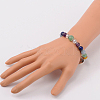 Multi-Color Gemstone Chakra Charm Bracelets BJEW-JB01691-03-3