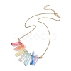 Dyed Colorful Natural Quartz Crystal Bullet Pendant Necklaces NJEW-JN04622-5