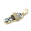 Brass Micro Pave Cubic Zirconia Pendants KK-E092-18G-03-2