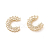Rack Plating Brass Micro Pave Cubic Zirconia Stud Earrings for Women EJEW-H091-37G-2