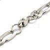 Trendy 304 Stainless Steel Figaro Chain Bracelets STAS-A028-B016P-2