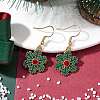 Christmas Theme Alloy Rhinestone Dangle Earrings EJEW-JE05830-01-2