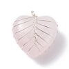 Natural Rose Quartz Pendants PALLOY-JF01283-01-1