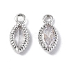 Brass Micro Pave Clear Cubic Zirconia Charmss KK-E068-VF225-1
