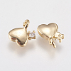 Brass Micro Pave Cubic Zirconia Charms KK-A144-058G-2