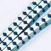 Electroplate Non-Magnetic Synthetic Hematite Beads Strands G-F562-03-E-2