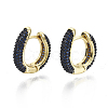 Brass Micro Pave Cubic Zirconia Huggie Hoop Earrings KK-R137-015B-NF-1