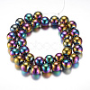 Electroplate Magnetic Synthetic Hematite Bead Strands G-A165A-12mm-01-2