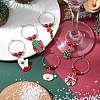 Christmas Alloy Enamel Wine Glass Charms AJEW-JO00258-2