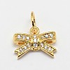 CZ Brass Micro Pave Cubic Zirconia Bowknot Bow Charms ZIRC-L018-14-2