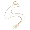 3Pcs 3 Style Alloy Enamel Flower Pendant Necklaces Set with 304 Stainless Steel Chains NJEW-JN04413-2