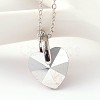Heart Glass Pendant Necklaces & Dangle Earrings Jewelry Sets SJEW-JS00881-04-4