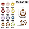 24Pcs 12 Colors Frosted Painted Colored Alloy Pendants FIND-TA0003-24-3