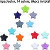 CHGCRAFT 84Pcs 14 Colors Silicone Beads SIL-CA0001-26-3