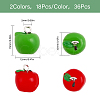 CHGCRAFT 36Pcs 2 Colors Opaque Apple Resin Charms RESI-CA0001-54-2