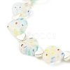 Handmade Millefiori Lampwork & Alloy Heart Beaded Stretch Bracelet BJEW-JB08042-04-4