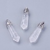 Natural Quartz Crystal Pointed Pendants G-F228-06N-RS-1