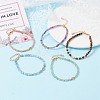 Round Faceted Natural Mixed Stone Beaded Bracelet BJEW-JB07080-2
