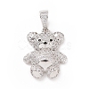 Brass Cubic Zirconia Pendants ZIRC-K089-16P-01-1