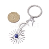 Stainless Steel with Natural Gemstone Pendants Keychain KEYC-JKC00776-M-3