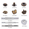 18 Sets Crown & Bowknot & Rose Flower Brass Leather Snap Buttons Fastener Kits SNAP-YW0001-05AB-3