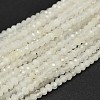 Faceted Round Natural Rainbow Moonstone Bead Strands G-F289-05-1
