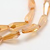 Faceted Rainbow Plated Teardrop Electroplated Glass Beads Strands EGLA-F104-05A-2