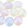 Rainbow Iridescent Plating Acrylic Beads OACR-N010-062-1