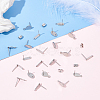DICOSMETIC 80Pcs 4 Style 304 Stainless Steel Stud Earring Findings STAS-DC0009-96-5