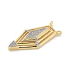 Brass Micro Pave Cubic Zirconia Pendants KK-B124-10GP-2