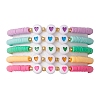 Heart Polymer Clay & Acrylic Beaded Stretch Bracelets BJEW-JB10683-1