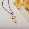 Titanium Steel Cross with Philippians 4:13 Pendant Necklace JN1050B-2