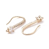 Brass Micro Pave Clear Cubic Zirconia Earring Hooks KK-G418-31G-2