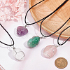 BENECREAT 4Pcs 4 Style Natural Gemstone Wire Wrapped Pendant Necklaces NJEW-BC0001-05-3