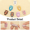 CHGCRAFT 14Pcs 7 Colors Owl Food Grade Eco-Friendly Silicone Beads SIL-CA0003-09-5