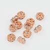 Brass Rhinestone Spacer Beads RB-A014-L8mm-01RG-NF-1