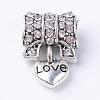 Alloy Rhinestone European Dangle Charms MPDL-S043-03-1