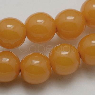 Imitation Amber Resin Round Bead Strands for Buddhist Jewelry Making RESI-E006-03-8mm-1