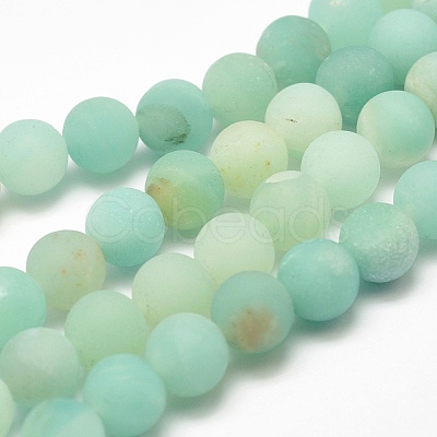 Natural Amazonite Bead Strands X-G-G684-03-8mm-1