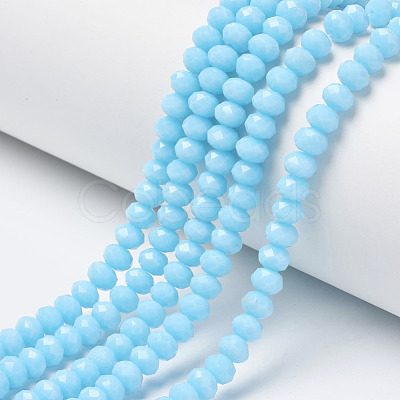 Opaque Solid Color Glass Beads Strands X-EGLA-A034-P8mm-D08-1