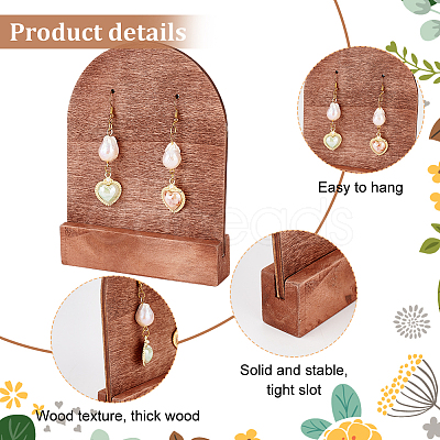 Arch Shaped Wood Single Pair Earring Diaplay Stands EDIS-WH0029-81A-1