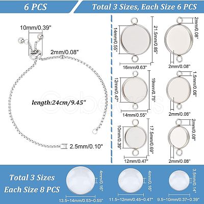 Unicraftale DIY Flat Round Bracelet Making Kits DIY-UN0003-54-1