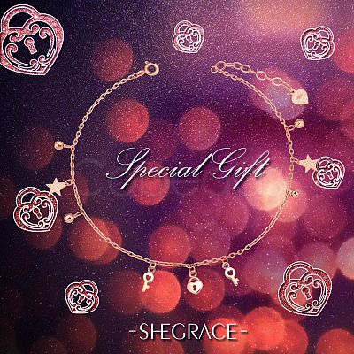 SHEGRACE 925 Sterling Silver Charm Anklets JA121A-1