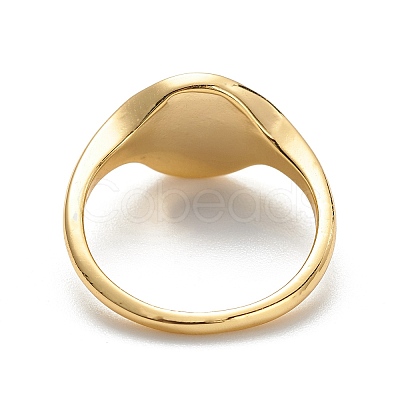 Brass Signet Ring for Women RJEW-E058-01G-03-1