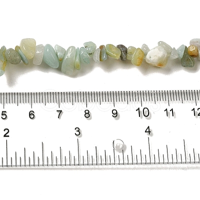 Natural Flower Amazonite Chips Beads Strands G-M205-12-01-1