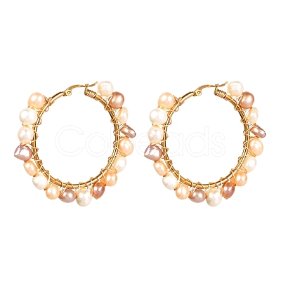 Vintage Natural Pearl Beads Earrings for Girl Women EJEW-JE04643-04-1