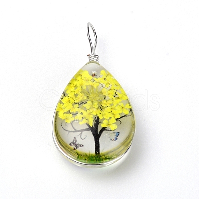 Transparent Glass Pendants GLAA-SZC0001-01B-1