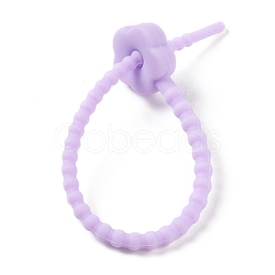 Flower Shape Silicone Cable Zip Ties AJEW-C034-01H-1