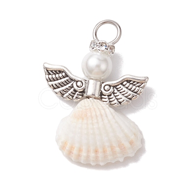 Spiral Shell Pendants PALLOY-JF02591-1