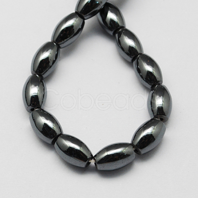 Non-magnetic Synthetic Hematite Beads Strands G-Q896-6x4mm-1